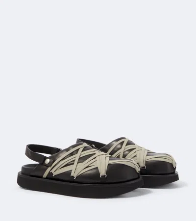 Rick Owens Open Toe Flat Sole Lightweight Slides In Black