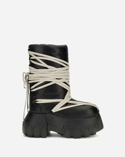 Rick Owens Megalace Lunar Mega Tractor Knee-high Boots In Black