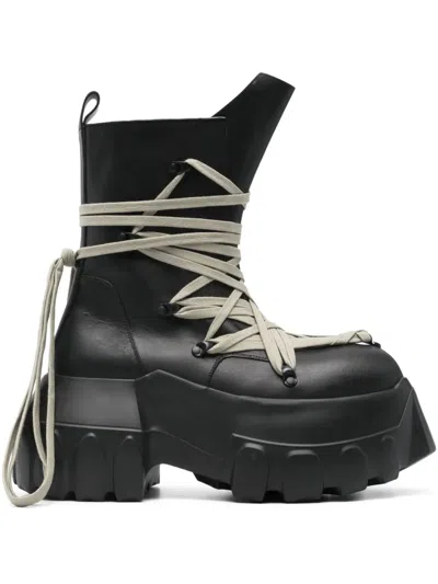 Rick Owens Megalace Mega Tractor Boots In Multi