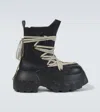 Rick Owens Megalace Mega Tractor Lace-up Boots In Black/black