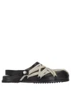 Rick Owens Men Black Mules With Oversize Decorative Laces And Buckle Closure In Leather Man In Black
