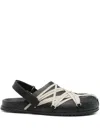 Rick Owens Black Concordians Granola Mule Loafers In Animal Print
