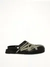 Rick Owens Men Black Mules With Oversize Decorative Laces And Buckle Closure In Leather Man In Black