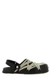 Rick Owens Megalace Mule Granola Black Leather Sandals In Multi