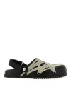 Rick Owens Megalace Mule Granola Black Leather Sandals In Black