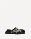 Rick Owens Megalace Mule Granola Black Leather Sandals In Black