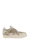 Rick Owens Megalace Sneakers In Suede In Nude & Neutrals