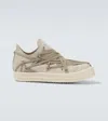 Rick Owens Megalace Suede Sneakers In Neutrals
