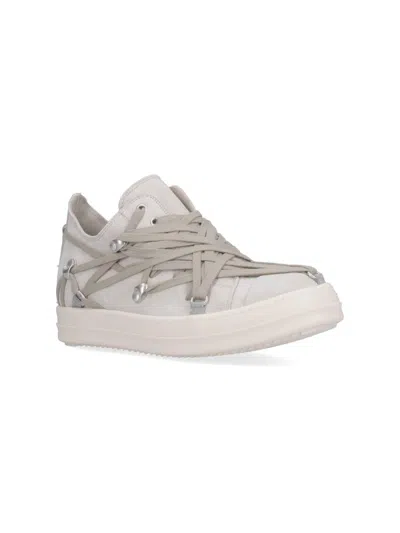 Rick Owens Megalaced Low Sneaks Trainers In Grey