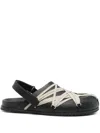 Rick Owens Granola Crisscross Straps Mule Sandals In Animal Print