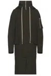 Rick Owens Asymmetrical-front Cotton Fishtail Parka In Forest
