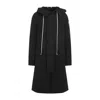 Rick Owens Black Porterville Megaparka Coat In Black