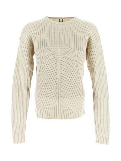 RICK OWENS MEGARIB COTTON KNIT ROUND NECK SWEATER