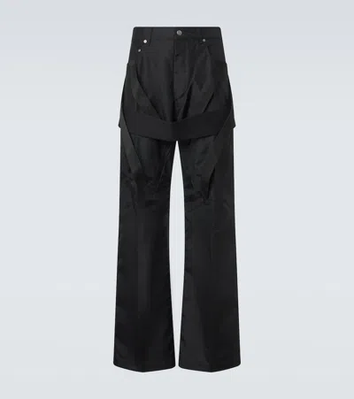 Rick Owens Megastrapped Geth Wide-leg Pants In Black