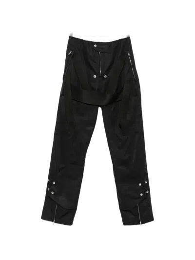 Rick Owens Megastrapped Motopants Zip-details Trousers In Black