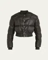 Rick Owens Mens Geometric-quilt Regular-fit Shell-down Flight Bomber Jacket Black In Forest