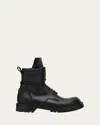Rick Owens Army Leather Chunky Sole Low Boot In Black