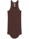 Rick Owens Men Basic Rib Tank Top In Brown