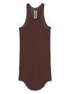 Rick Owens Men Basic Rib Tank Top In Red