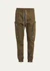 Rick Owens Men's Bauhaus Heavy Poplin Cargo Pants In Bean