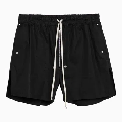 Rick Owens Black Cotton Bermuda Shorts For Men