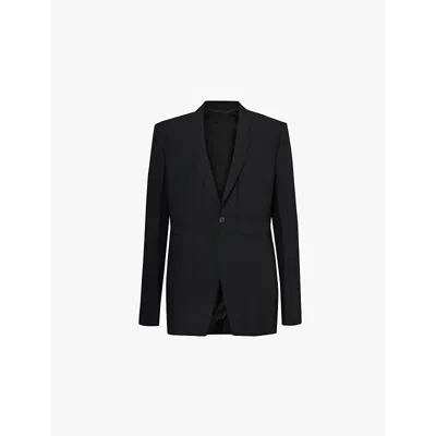 Rick Owens Mens Black Fogpocket Single-breasted Slim-fit Wool Blazer