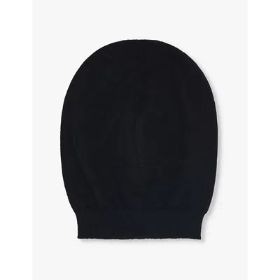 Rick Owens Mens Black Medium Cashmere Knitted Beanie