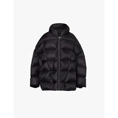 Rick Owens Mens Black Peter Hooded Shell-down Jacket