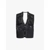 Rick Owens Sleek Leather Cargo Vest Size 48 In Black