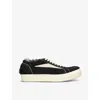 RICK OWENS RICK OWENS MEN'S BLK/WHITE VINTAGE LOW BRUSHED PONY-HAIR LOW-TOP TRAINERS