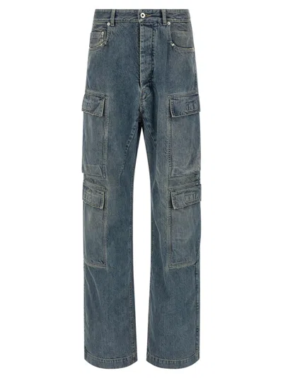 Rick Owens Blue Mid Rise Jeans