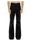 Rick Owens Black Hollywood Bolan Cargo Leather Pants In Black