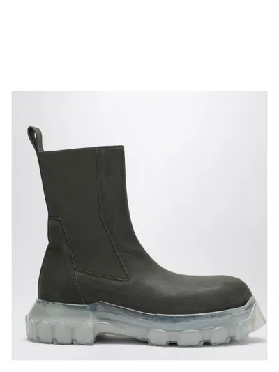 RICK OWENS MEN'S BOZO TRACTOR BOOT DARK GREEN | SIZE 41 | RU02D6881LWN0