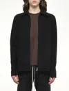 Rick Owens Brad Webbing-trimmed Double-faced Cashmere Bomber Jacket In Black