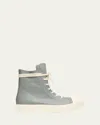 Rick Owens Men's Calf Leather Cap Toe High-top Sneakers