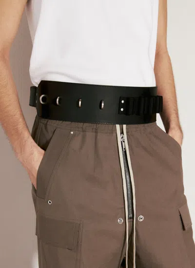 Rick Owens Cargo Leather Belt In Black