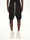 Rick Owens Mens Black Bauhaus Bela Zipped Cotton Shorts In Black