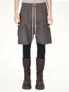 Rick Owens Men's Cargobela Shorts In Brown