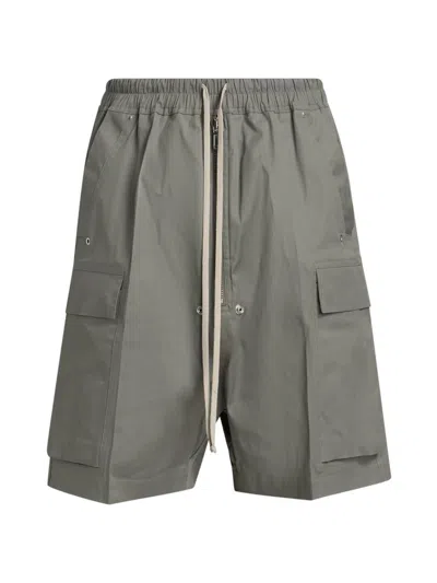 Rick Owens Men's Cargobela Stretch-cotton Shorts In Green