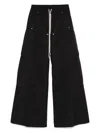 Rick Owens Mens Black Cargobelas Multi-pockets Wide-leg Relaxed-fit Stretch-cotton Trousers In Black