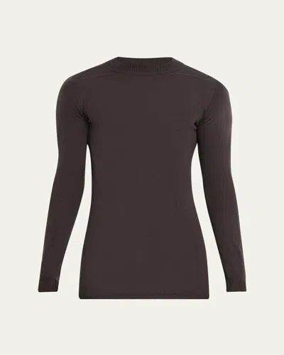 Rick Owens Men's Cashmere Slim-fit Crewneck Sweater In Brown