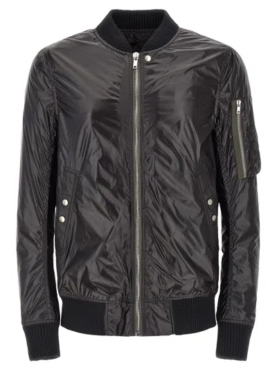 Rick Owens Nylon Bomber Jacket In Black