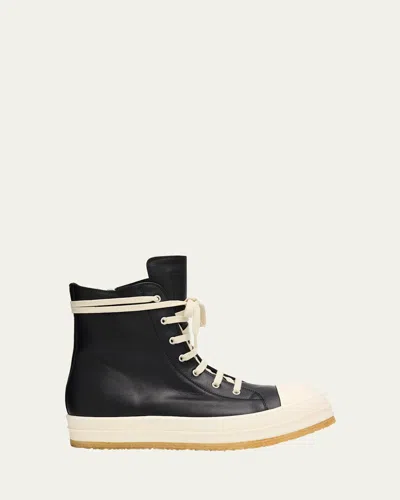 Rick Owens Men's Creep Leather High-top Sneakers In Multi
