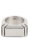 Rick Owens Men's Cut Beveled Ring In Metallic