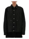 Rick Owens Collared Long Sleeves Jacket With Adjustable Cuffs In Black