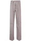 Rick Owens Drawstring Trousers With Wide Straight Leg In Gray