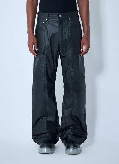 Rick Owens Men Double Cargo Jeans In Black