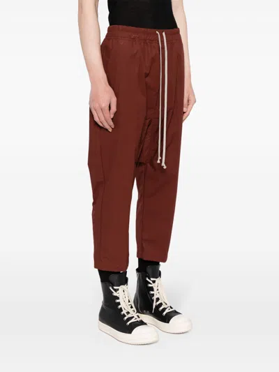 Rick Owens Men Drawstring Cropped Trousers In 73 Henna