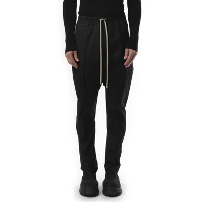 Rick Owens Men's Drawstring Long Pants In Black