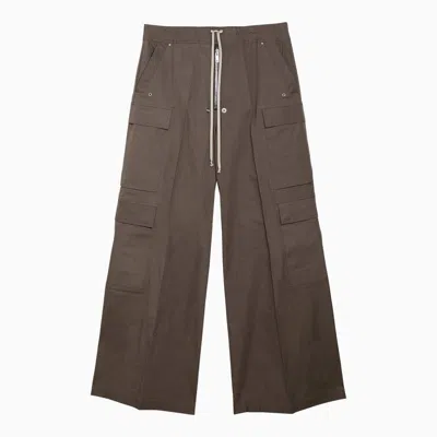 RICK OWENS MEN'S DUST GREY CARGO TROUSERS FOR SS24